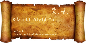 Kürti Alvián névjegykártya